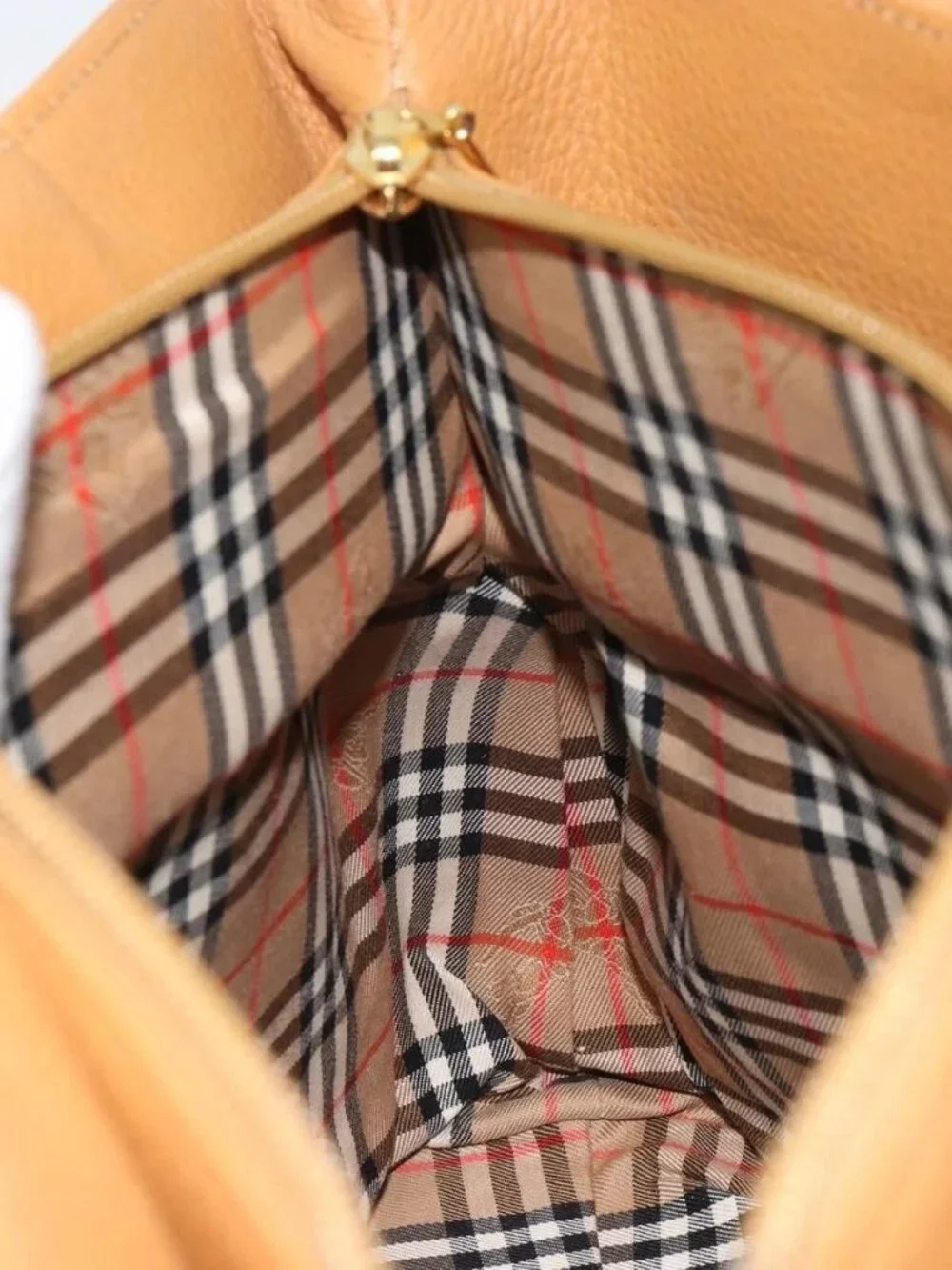 Burberrys Tote Bag Leather Beige Gold Auth 160726 - Picture 14 of 16